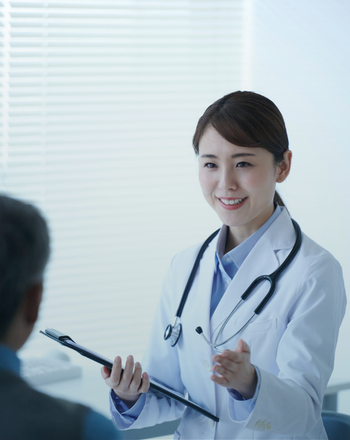 Doctor talking to patient