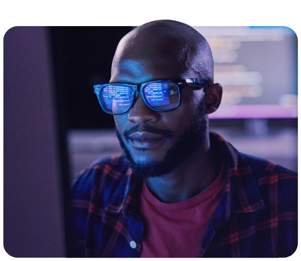 Man working at a computer