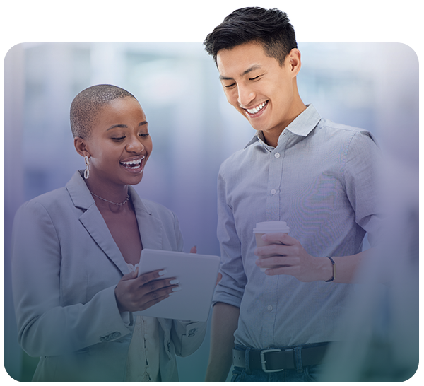 Professionals looking at tablet