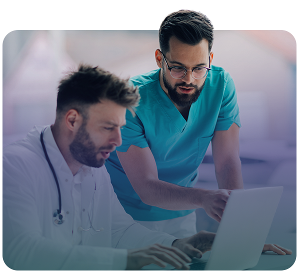 doctors looking at computer