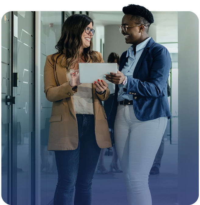 professionals meeting and reviewing tabler