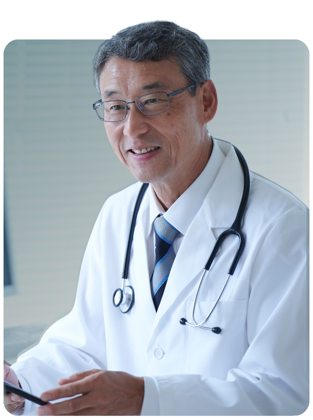 Smiling male clinician