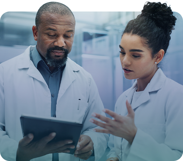 doctors reviewing data on tablet