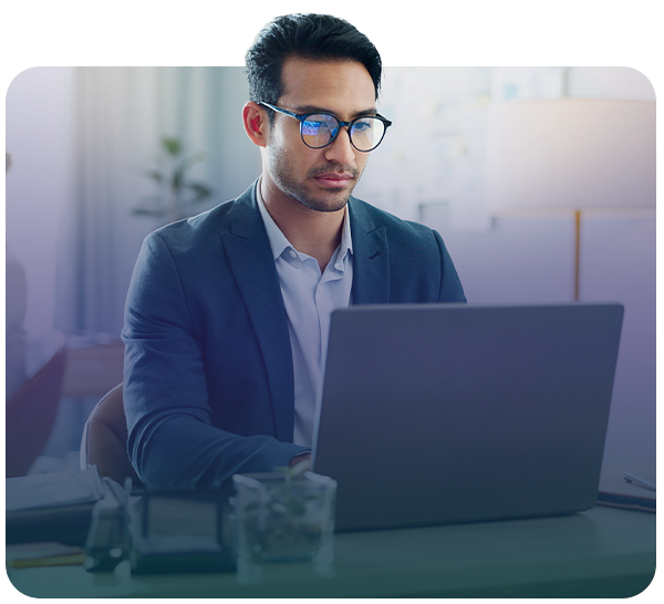 man working on laptop
