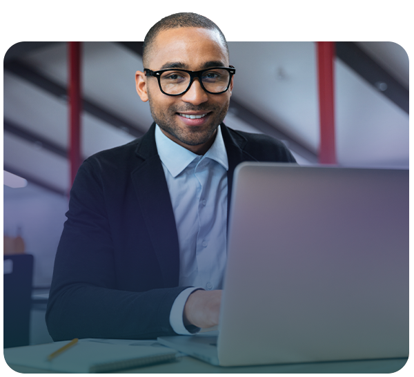 professional working on laptop