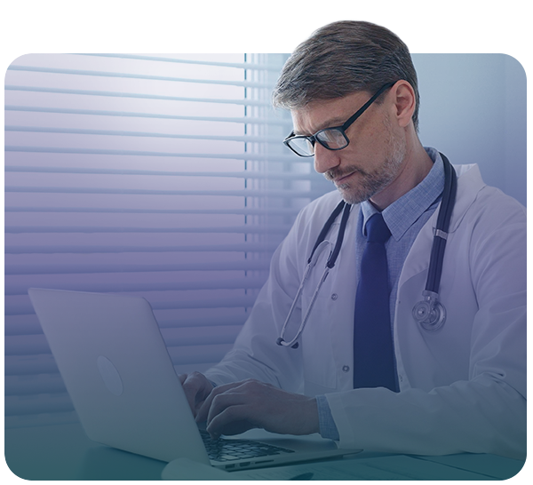 doctor working on laptop