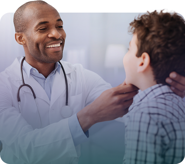 Doctor and pediatric patient