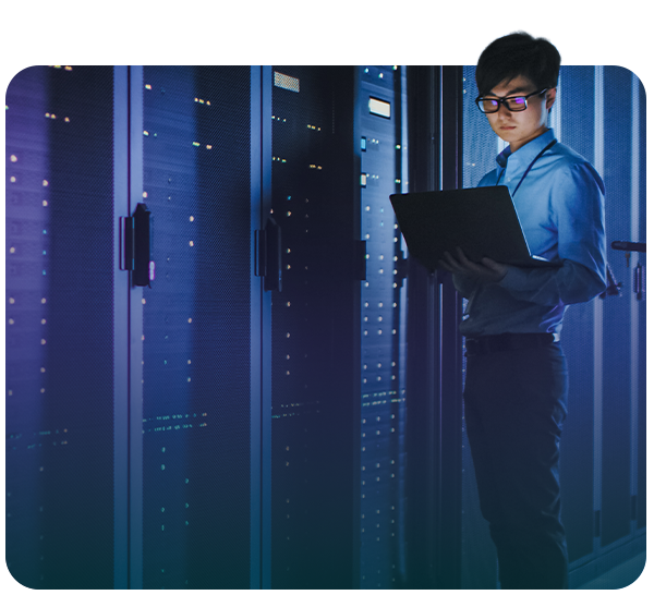 IT Tech working on servers