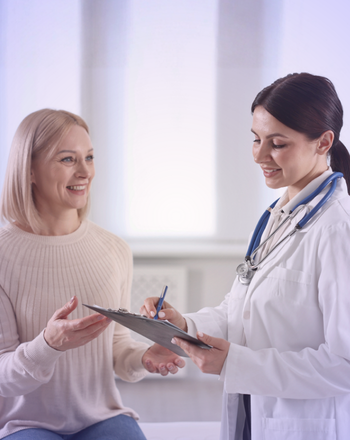 doctor talking to patient